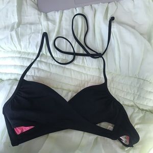 Black twist wrap bikini top! Worn once!